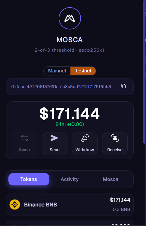 Mosca V2 MCP wallet